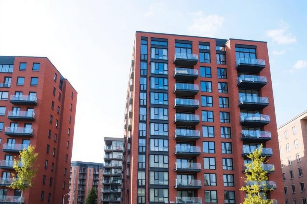 Modern residential apartment block exterior